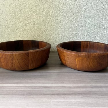 Vintage Set of Two Dansk teak wood  bowl by Jens Quistgaard, Mid Century Danis design 
