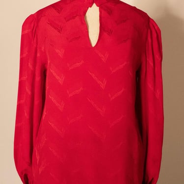 Andrea Odicini red textured silk blouse 