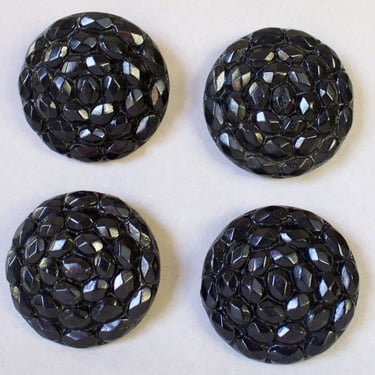 Vintage Extruded Molded Dome Plastic Buttons - Set of Four Large Coat Shank Buttons - 1 3/8” 