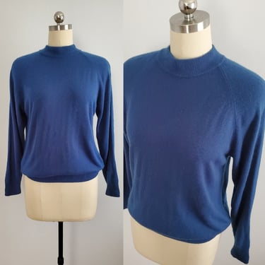 70s/80s Mock Neck Sweater with Zipper in Back - Vintage Sweater - 70s Sweater - Women's Vintage Size Medium 