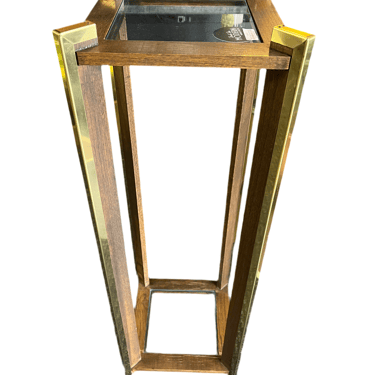Square Plant stand with glass and brass accents