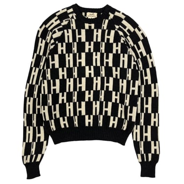 Hermes Black Logo Crew Sweater