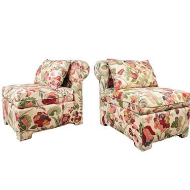 #1179 Pair of Rollback Slipper Chairs