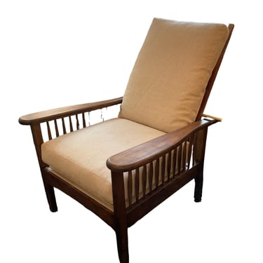 Single French Slat Back Chair with Solid Brass Bar
