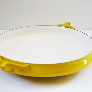 Vintage Yellow Dansk Kobenstyle X-Large 13.5" Paella Pan, Designed by Jens Quistgaard 