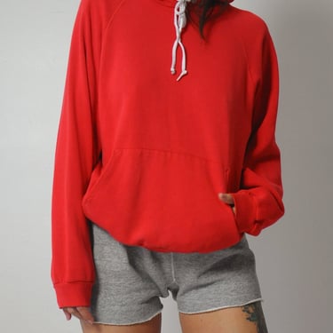1980's Red Blank Hoodie Sweatshirt