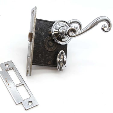 Vintage Swirl Chrome Brass Privacy Door Lever Door Set