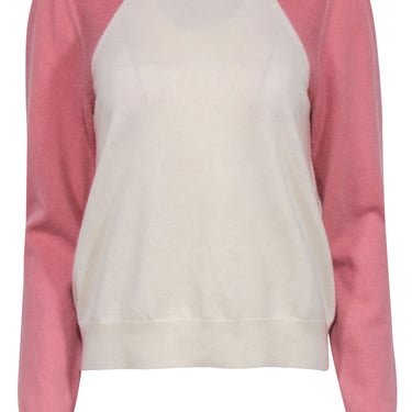 Veronica Beard - Pink &amp; Cream Cashmere Sweater Sz M