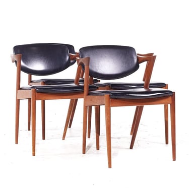 Kai Kristiansen Model 42 Mid Century Danish Teak Dining Chairs - Set of 4 - mcm 