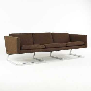 Milo Baughman Mid Century Chrome Cantilever Sofa - mcm 