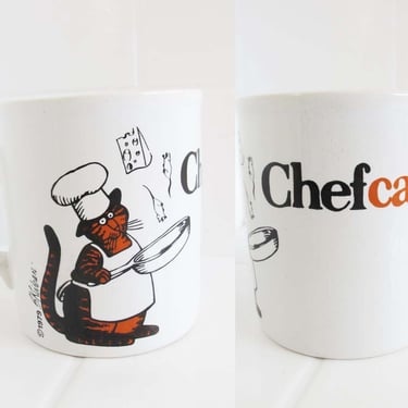 Vintage 1979 Kliban Cat Mug - 70s B. Kliban Chef Cat Mug - Cat Mouse Mug - Cat Lover Foodie Cooking Gift 
