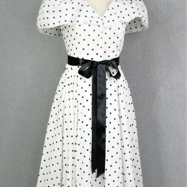 Derby Dress - Polka-dot - Cotton Organza - Tea-Party Dress - Estimated size 12 