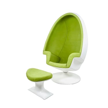 #1611 "Alpha" Egg Chair with Ottoman in the Style of Lee West