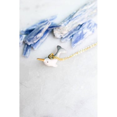 Peter and June - Tiny Narwhal Necklace