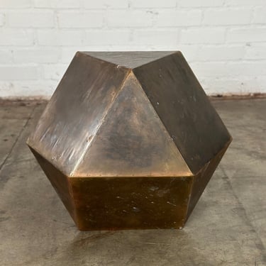 Geometric brass side table- patinated 