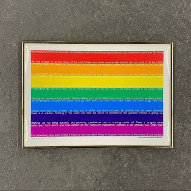 Vintage Rainbow Print 1980s Retro Size 14x21 Contemporary + Success + Art 101 Limited + Barbara Smallwood and Steve Kilborn + Wall Decor 