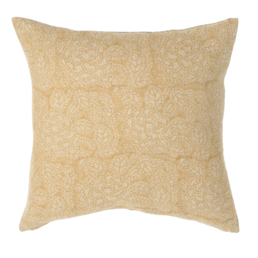 Linen Block Printed Pillow Cover | Sicily Mustard