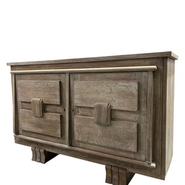 Diminutive French 1940's Bleached Oak Sideboard