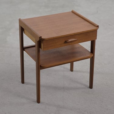 Vintage Mid-Century Scandinavian Modern Teak Wood Nightstand, 1950s 