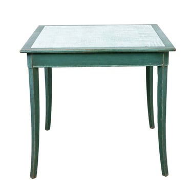 Vintage Painted Game Table with an Upholstered Top