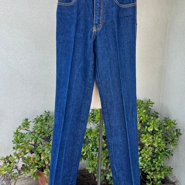Vintage 70s Jordache blue jeans high waist size 26 waist long inseam 