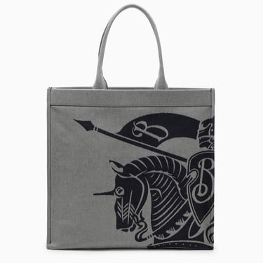 Burberry Medium Grey Canvas Tote Bag With Logo Men