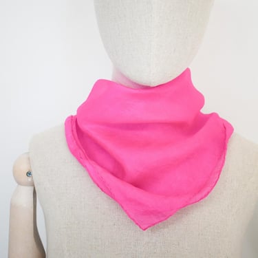 1950s Vivid Pink Silk Scarf 