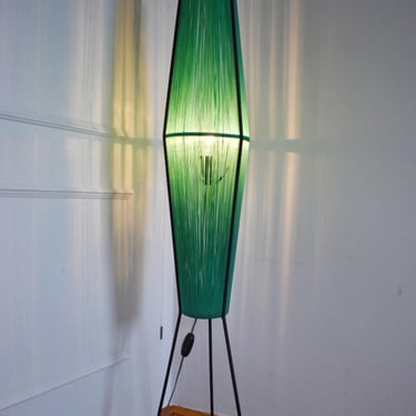 Large Mid-Century Space Age Green Floor Lamp/ Yugoslavia 60s/ Floor Rocket Shape Light/ Mid Century Modern Vintage Light/ Retro Floor Lamp 