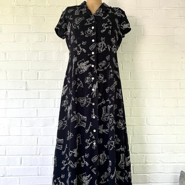 2000's Size 8/10 Petite Parisian Black Day Dress 