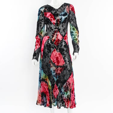 Sheer Velvet Floral Burnout Dress