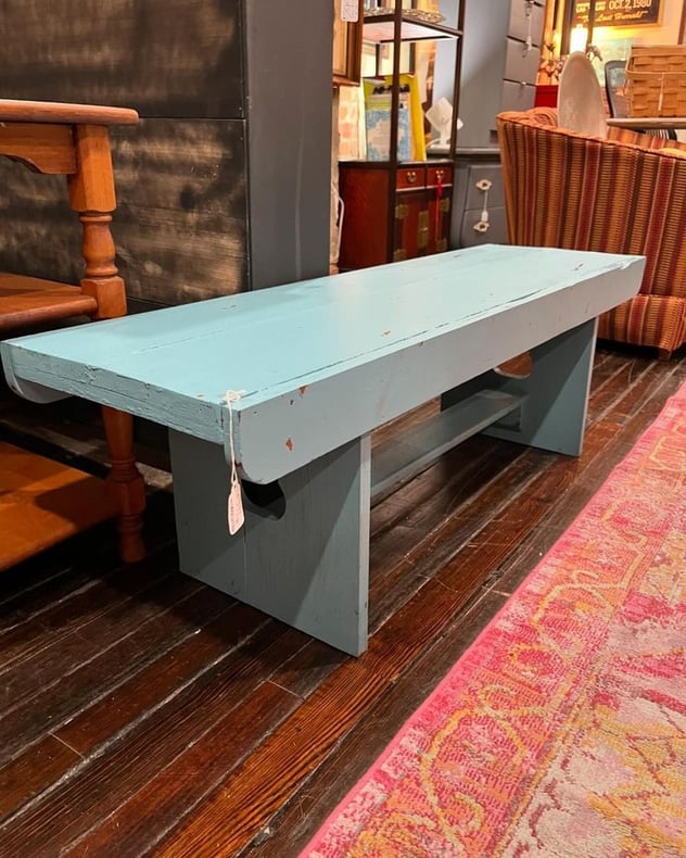 Blue bench. 46” x 14” x15”