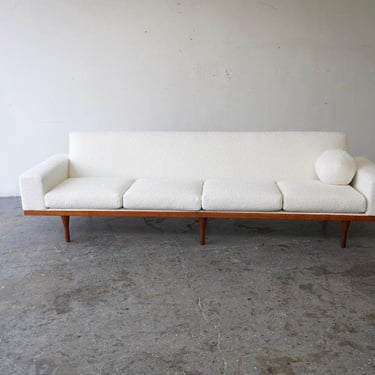 EXL Mid Century Danish Modern Illum Wikkelsø Boucle Teak Sofa 