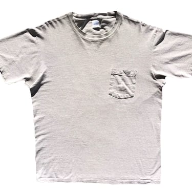 Vintage 90s Towncraft JC Penny’s Blank Grey Pocket T-Shirt Size Large/XL 