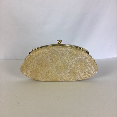 Vintage 60s purse | Vintage gold floral evening bag | 1960s  Kadin gold clutch 