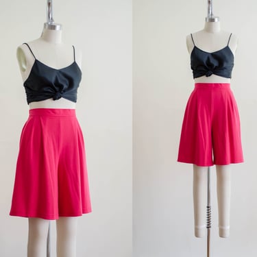 red cotton sweat shorts | 90s vintage elastic waist athletic shorts 