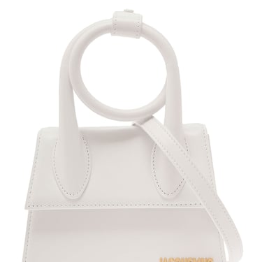 Jacquemus Women 'Le Chiquito Noeud' White Crossbody Bag With Logo Detail In Leather Woman