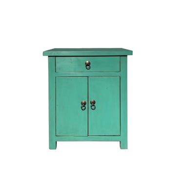 Chinese Turquoise Green Pastel Simple End Table Nightstand cs7371E 