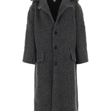 Bottega Veneta Woman Melange Grey Wool Blend Coat