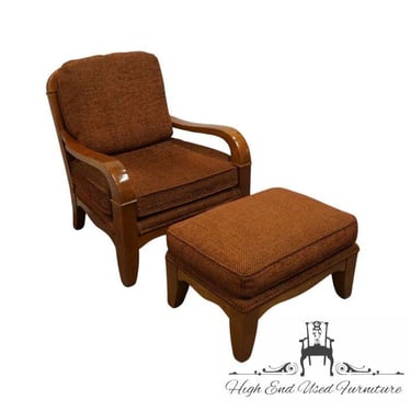 THOMASVILLE FURNITURE Contemporary Traditional Brown Upholstered Accent Arm Chair and Ottoman 917-003 / 917-043 