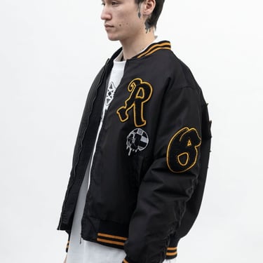 RICHGAINER Black Bomber Jacket