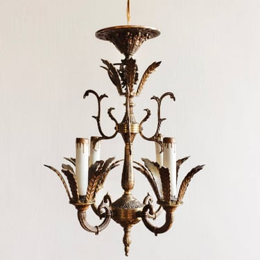 vintage Spanish brass chandelier