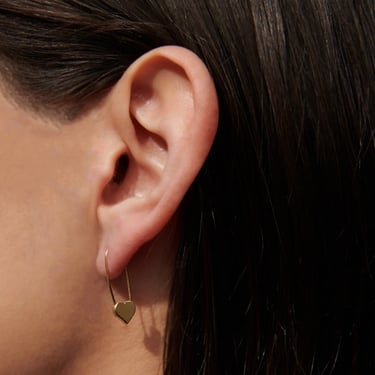 Heart Safety Pin Earring