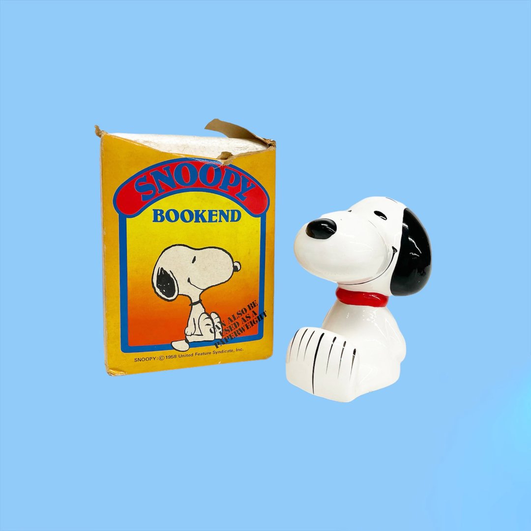 Vintage Snoopy Bookend Retro 1950s Peanuts + Mid Century Modern