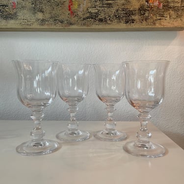 Mikasa French Countryside Crystal Water Wine Glasses Goblets Set of 4 | 4 Crystal Drinking Glasses | Crystal Clear Glasses Set of 4 