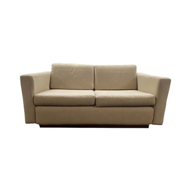Vintage Wool Loveseat w/Wood Base