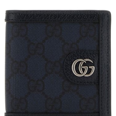 Gucci Man Blue Gg Supreme Fabric Ophidia Wallet