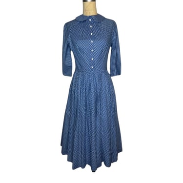 1940s print dress with Peter Pan collar 