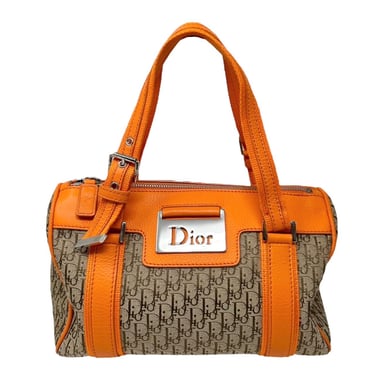 Dior Orange Logo Boston Bag