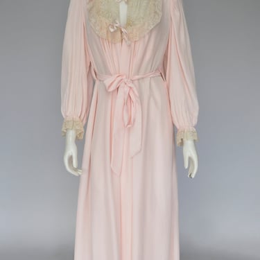 1940s pale pink nightgown robe set S/M 