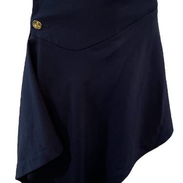 Vivienne Westwood 90s Blue Asymmetrical Wool Skirt